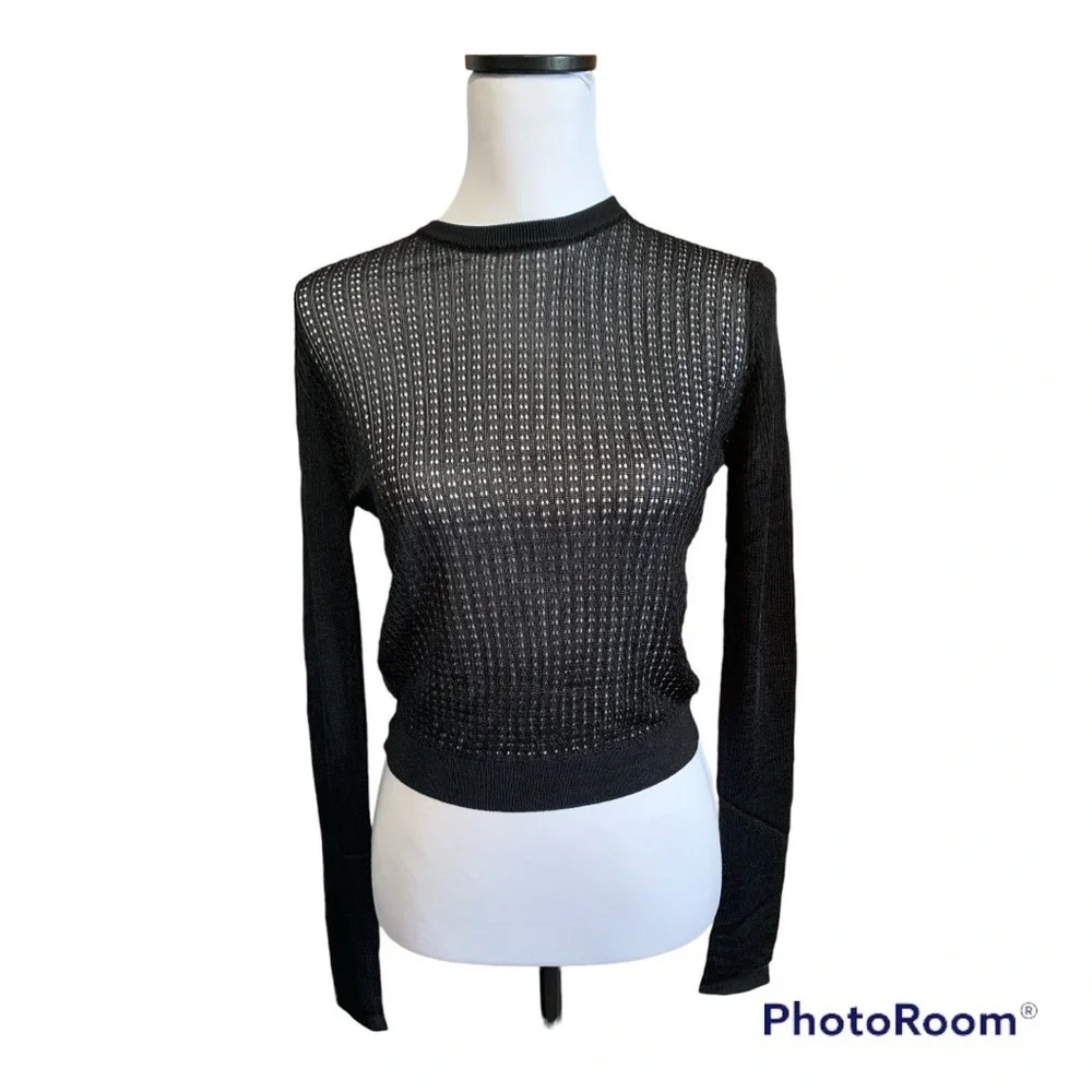 Free‎ People H20 Crew Pullover Black size S NWT